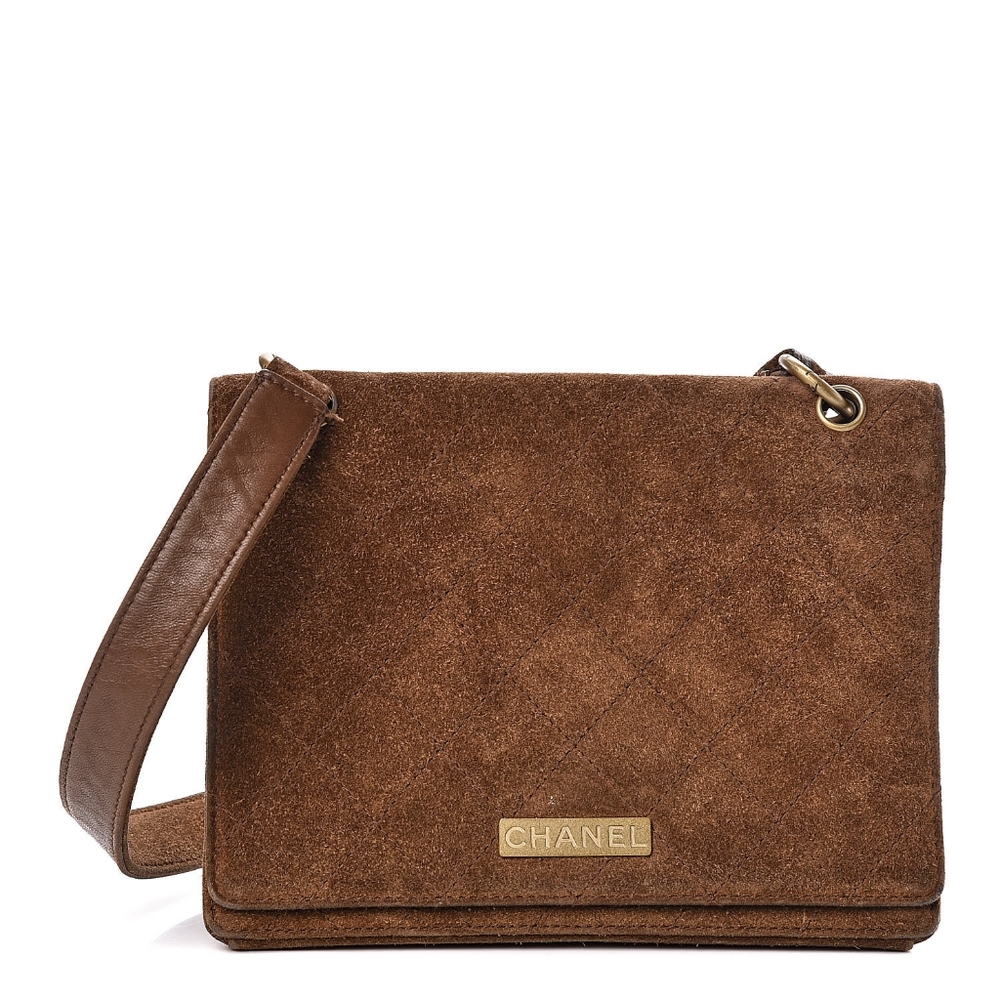 CHANEL suede shoulder bag